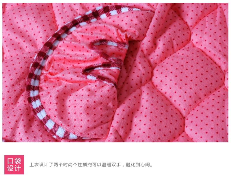 秋冬季女士纯棉三层加厚夹棉睡衣珊瑚绒长袖棉袄家居服套装P028