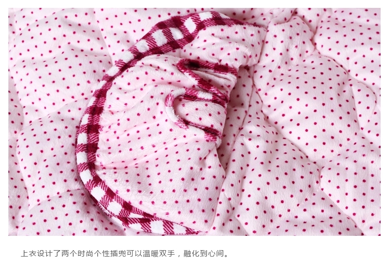 秋冬季女士纯棉三层加厚夹棉睡衣珊瑚绒长袖棉袄家居服套装P028