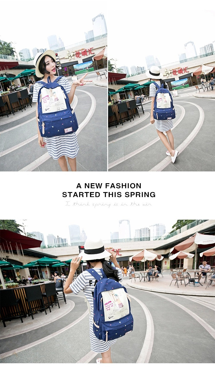 韩版新款中学生书包休闲双肩帆布背包女包潮GC2195