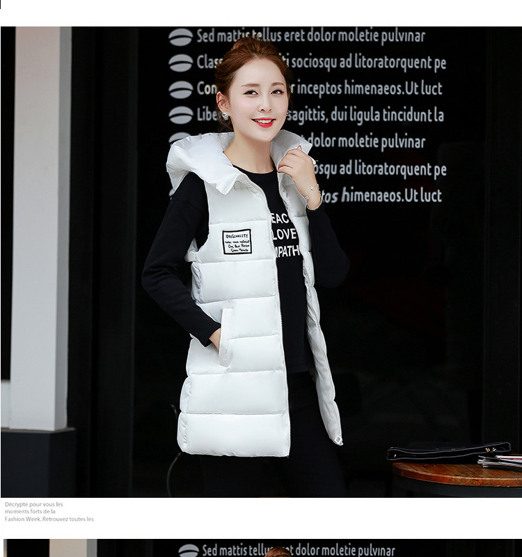 2016冬新款中长款棉马甲女韩版修身加厚大码学生外套ouf418