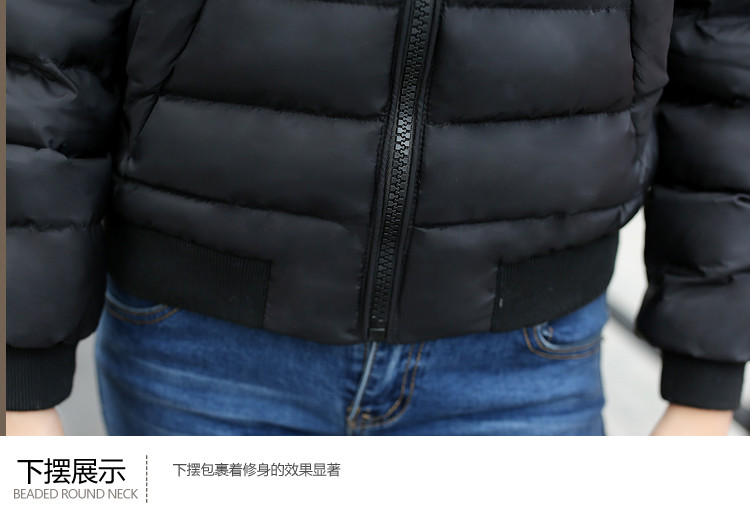 2016冬季新款时尚休闲带标学生短款棉衣羽绒服女NC912