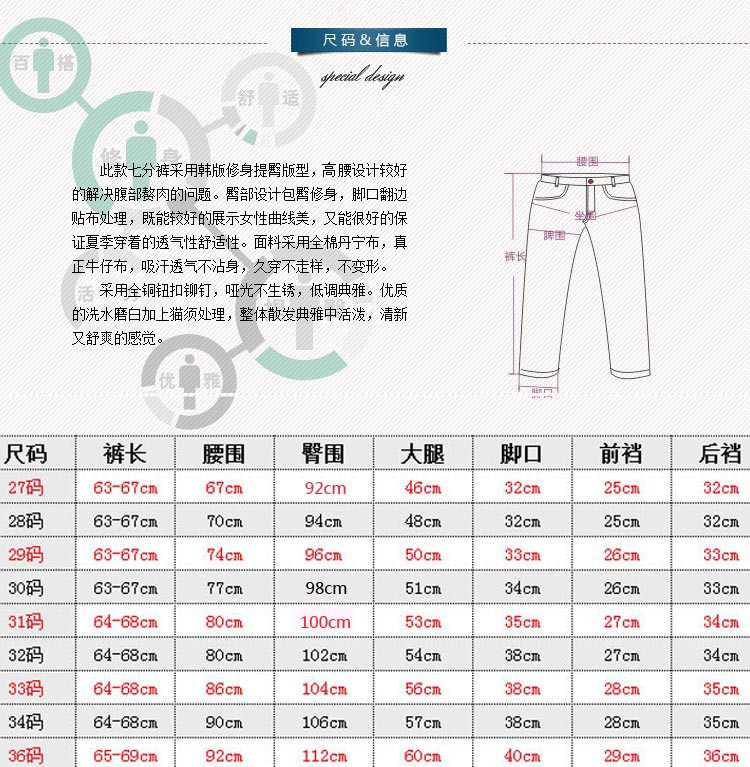 高腰弹力妈妈中年牛仔裤女士夏薄款翻边七分裤短裤加大码7分中裤ouf521