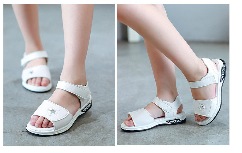 新款时尚星星儿童沙滩鞋 韩版魔术贴 女童凉鞋公主鞋GG7014