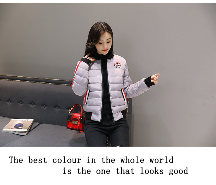 2017冬季韩版修身短款羽绒棉衣女可爱软妹棒球服保暖外套棉袄ouf563