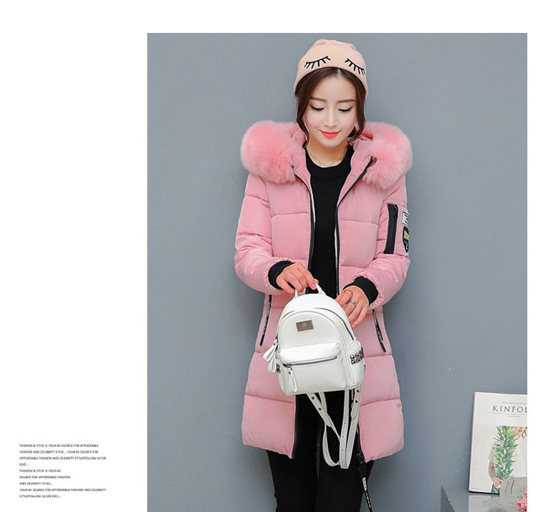 中长款女大码棉衣新款韩版冬季时尚修身女装棉袄加厚外套ouf565
