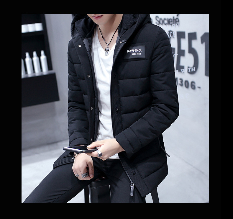 2017新款冬季男士棉衣青年韩版中长款个性外套学生棉服潮男装棉袄ouf585