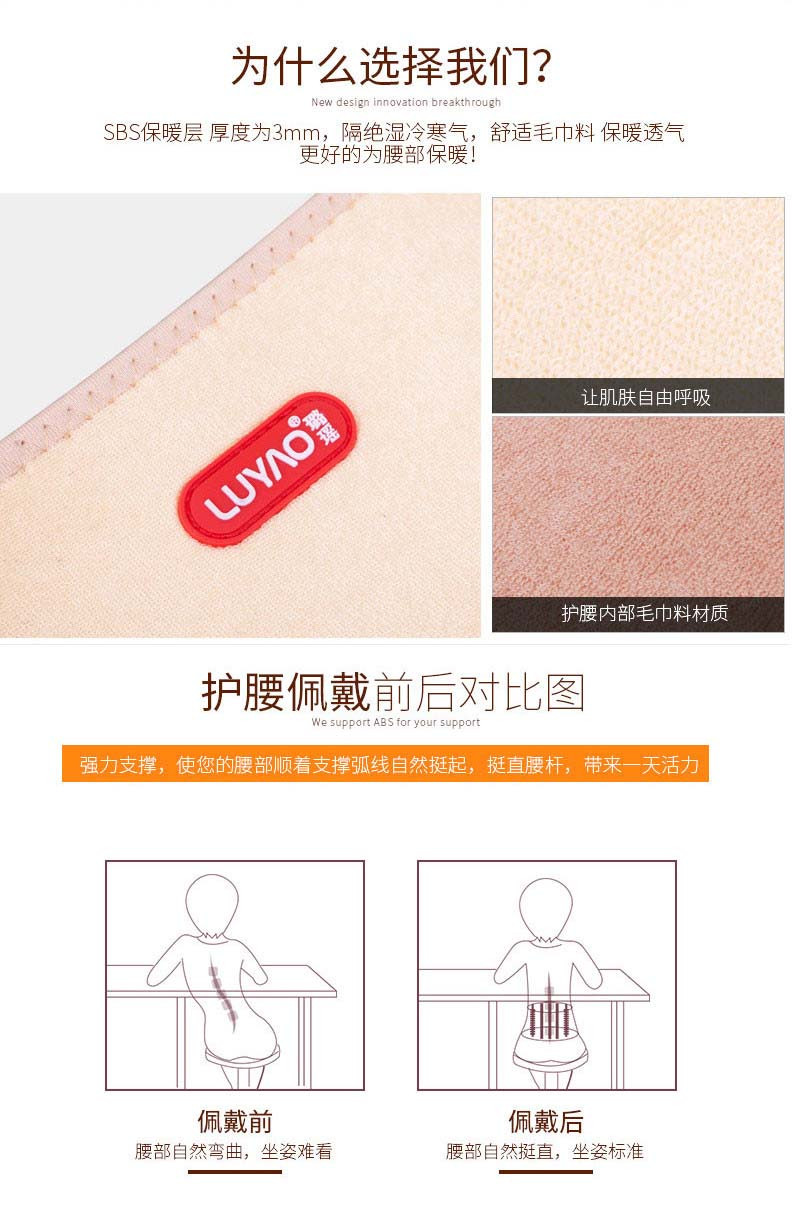 璐瑶(LUYAO) LY-511B 护腰带 腰托腰围冬夏护腰