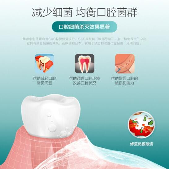 华素愈创 优效修复3+漱口水260ml/瓶 杀菌修复口腔黏膜 去异味清洁口气 薄荷2瓶装