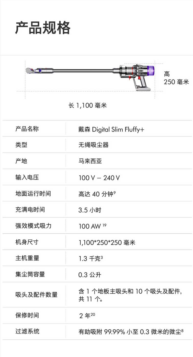 苏泊尔/SUPOR Digital Slim Fluffy+无线吸尘器 V10轻量版