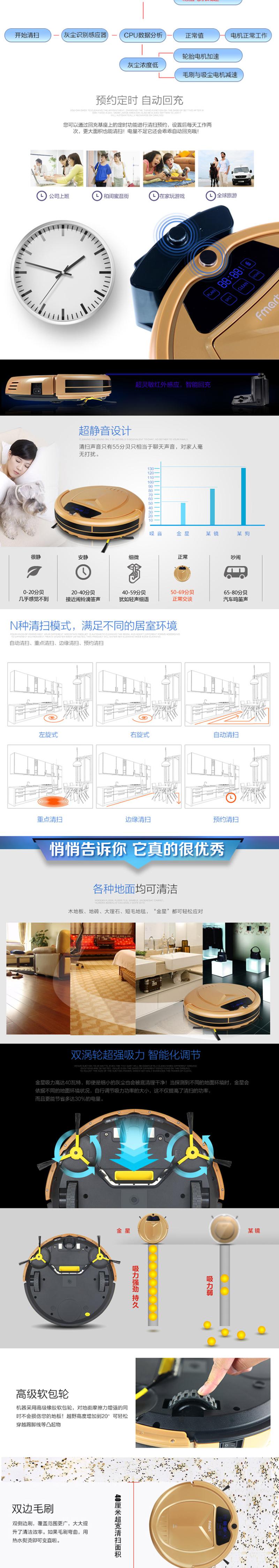 福玛特（FMART）金星 E-550(G) 全自动充电 全智能扫地机器人吸尘器