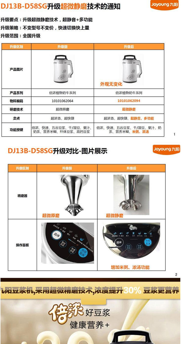 九阳（Joyoung）DJ13B-D58SG 倍浓植物奶牛多功能全钢豆浆机