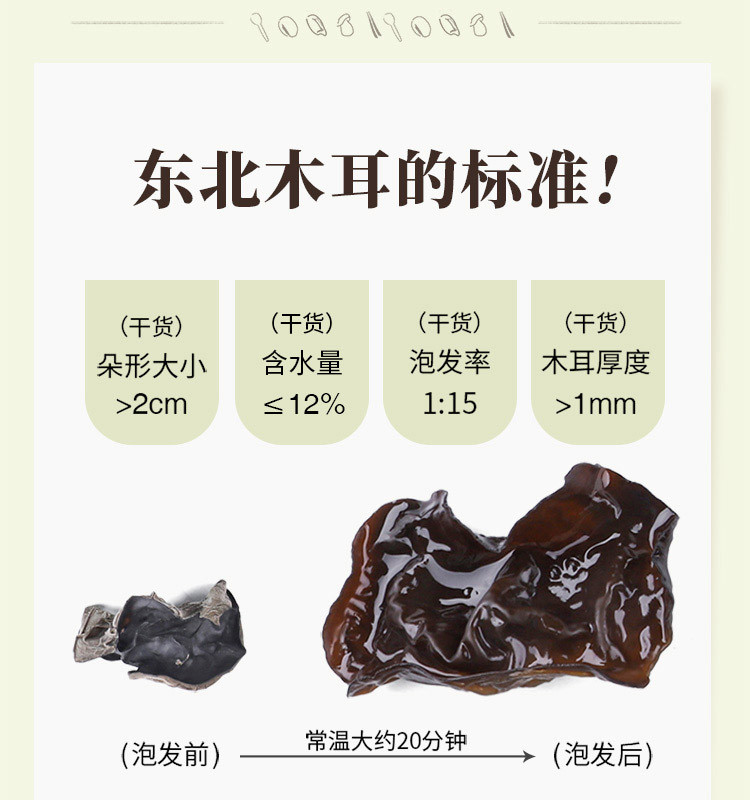 禾煜 东北黑木耳150g （山珍南北干货 食用菌 肉厚无根 火锅 食材）