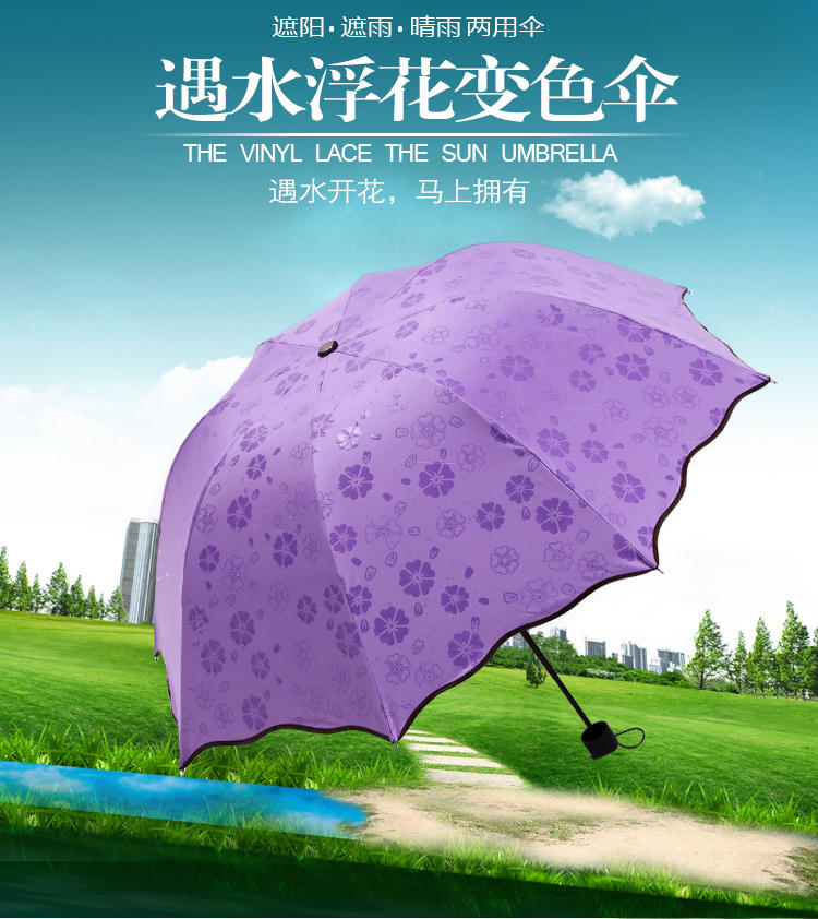 遇水开花雨伞折叠太阳伞 （颜色随机）
