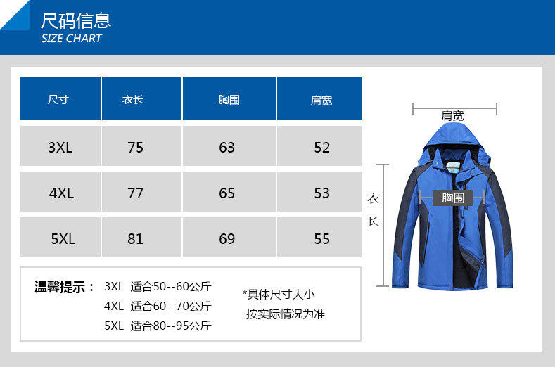 瑅艾 加厚保暖大码时尚冲锋衣（4色可选）