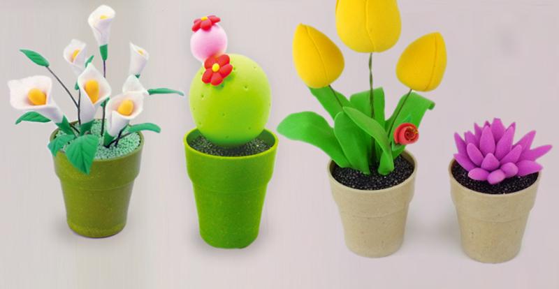 天使彩虹植物花草系列大号4款 创意手工DIY超轻粘土材料包 儿童益智玩具套装