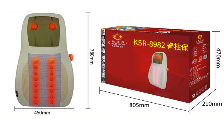 凯仕乐/KASRROW KSR-8982按摩靠垫 颈部按摩头可调节高度时尚耐磨皮灰绿色均码