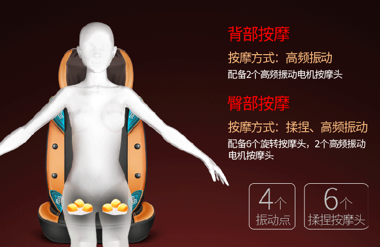 凯仕乐（国际品牌）颈椎按摩器颈部肩腰背部 多功能全身按摩靠垫 KSR-J163D升级版