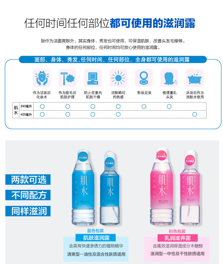 资生堂Shiseido肌水乳润滋养露 400ml （粉红色版）