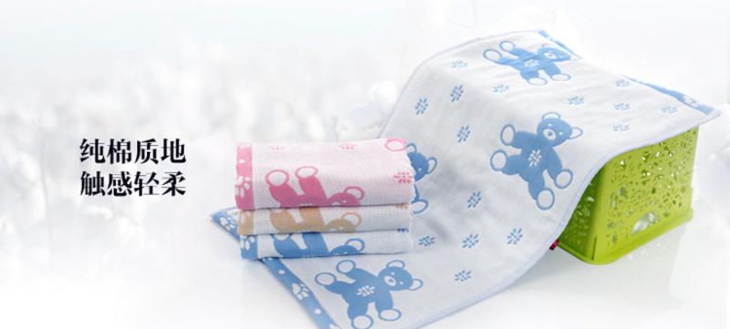 纯棉儿童纱布长巾两条装 多款颜色随机发送