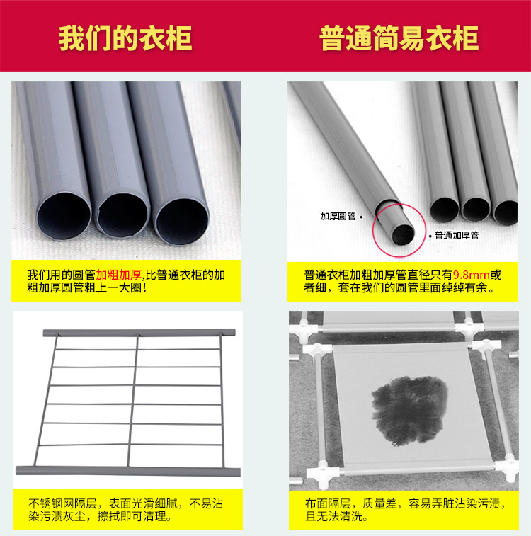 索尔诺简易衣柜布衣柜加固组装大号牛津布衣柜布衣橱