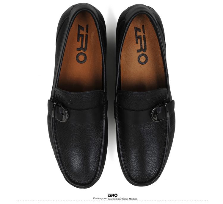 Zero零度新款流行时尚软底日常休闲皮鞋平底一脚蹬懒人男鞋63925