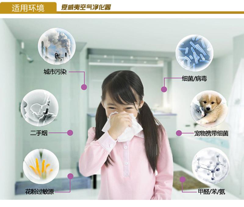 TCL空气净化器 夏威夷家用除甲醛PM2.5负离子空气净化机TKJ-F08A