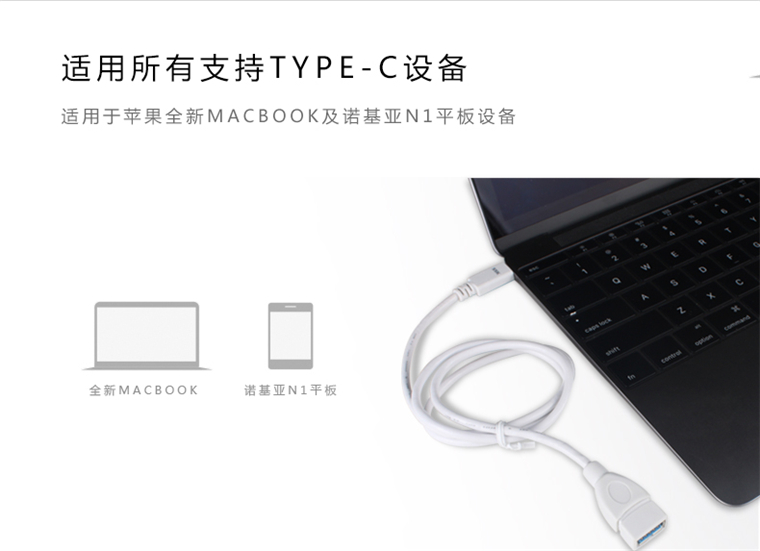 SSK飚王 UC-CA980 USB3.1 TYPE-C 转A母USB3.0 数据延长线