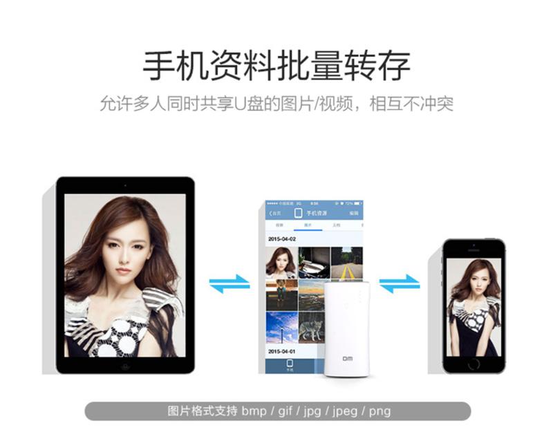 DM WFD017多功能无线安卓苹果手机U盘16G 5200毫安移动电源/3G网卡路由器