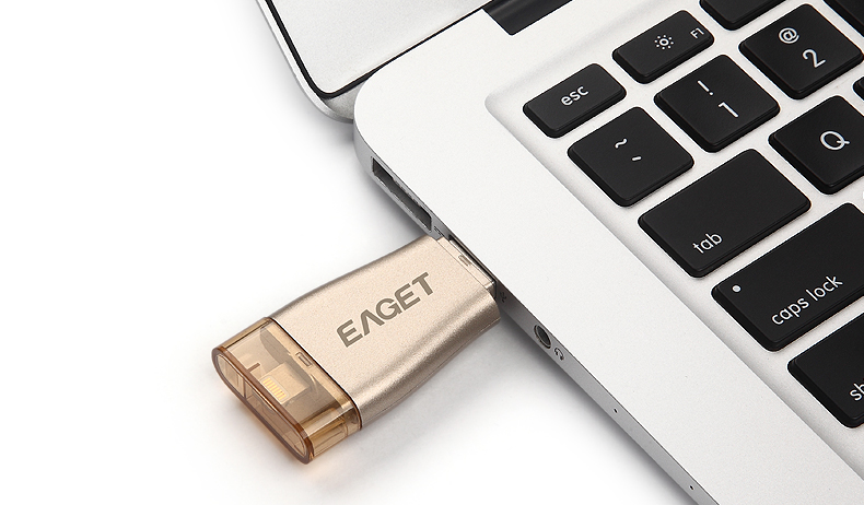 EAGET忆捷 i50 64G USB3.0 官方MFI认证 双插头接口u盘 苹果手机U盘电脑通用