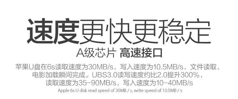 EAGET忆捷 i50 64G USB3.0 官方MFI认证 双插头接口u盘 苹果手机U盘电脑通用