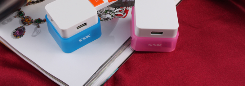 SSK飚王 彩晶 4口USB HUB集线器 SHU020 分线器笔记本电脑一拖四口扩展器转换器