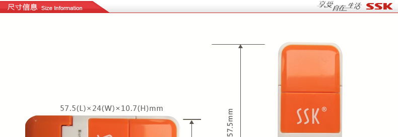 SSK飚王 风云 Micro SD\TF读卡器 SCRS022