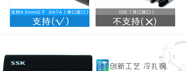 SSK飚王 黑鹰 SHE037 2.5英寸USB2.0移动硬盘盒 sata接口 支持SSD笔记本硬盘