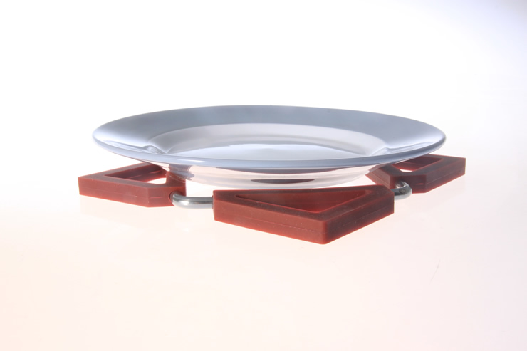 厨欲无限创意不锈钢硅胶防水锅垫 盘垫 隔热垫 杯垫碗垫餐桌垫两件套