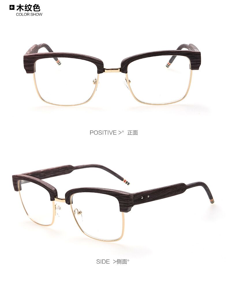  COSROVES 新款时尚大牌个性半框框架眼镜木纹色平光眼镜PG58