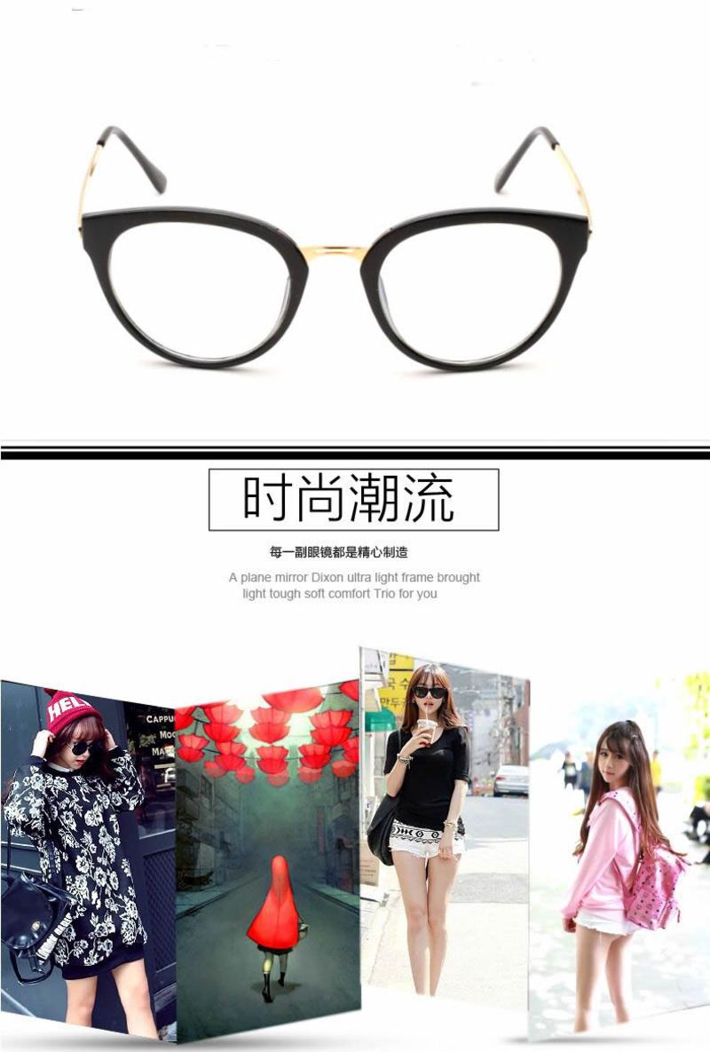 时尚男女平光椭圆形护目镜可配近视眼镜框架PG67