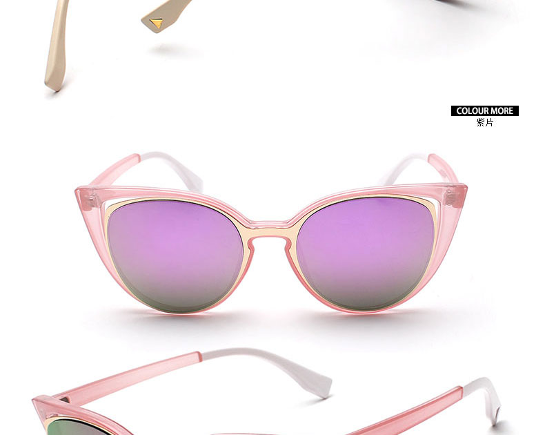 新款太阳镜 猫眼个性墨镜 女款彩膜时尚潮流太阳镜SG15047