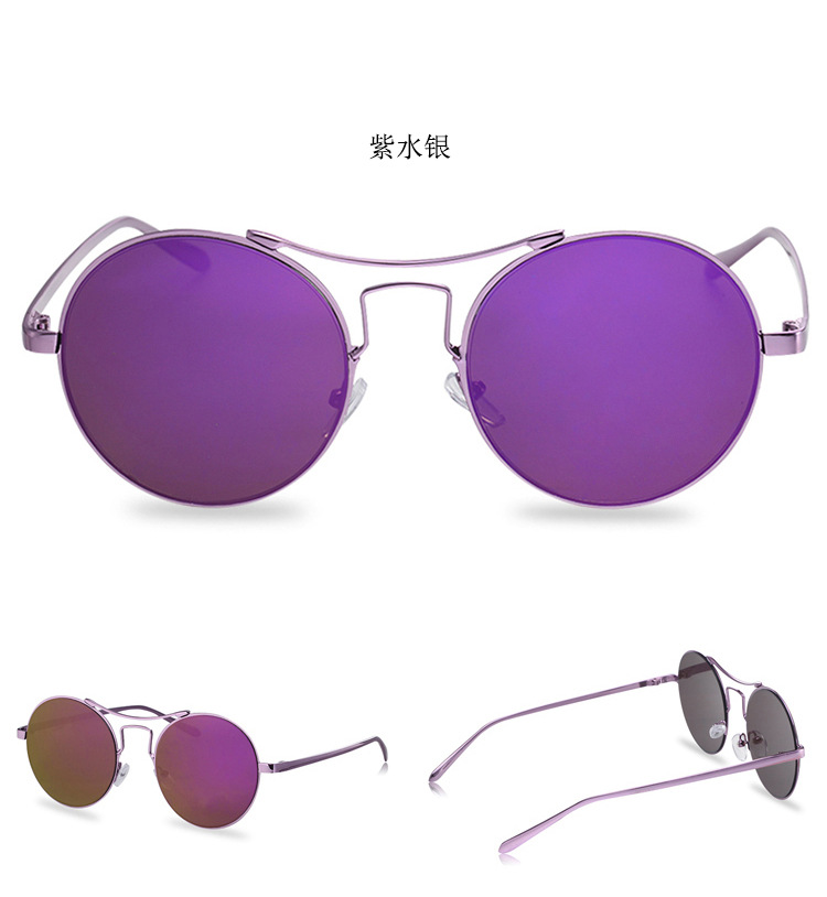  新款太阳镜女款个性复古圆形前卫墨镜街拍防紫外线眼镜SG86