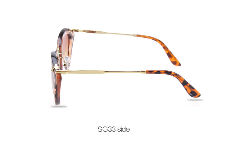T明星大牌爆款时尚潮流猫眼五角形闪亮片方框太阳眼镜墨镜SG33