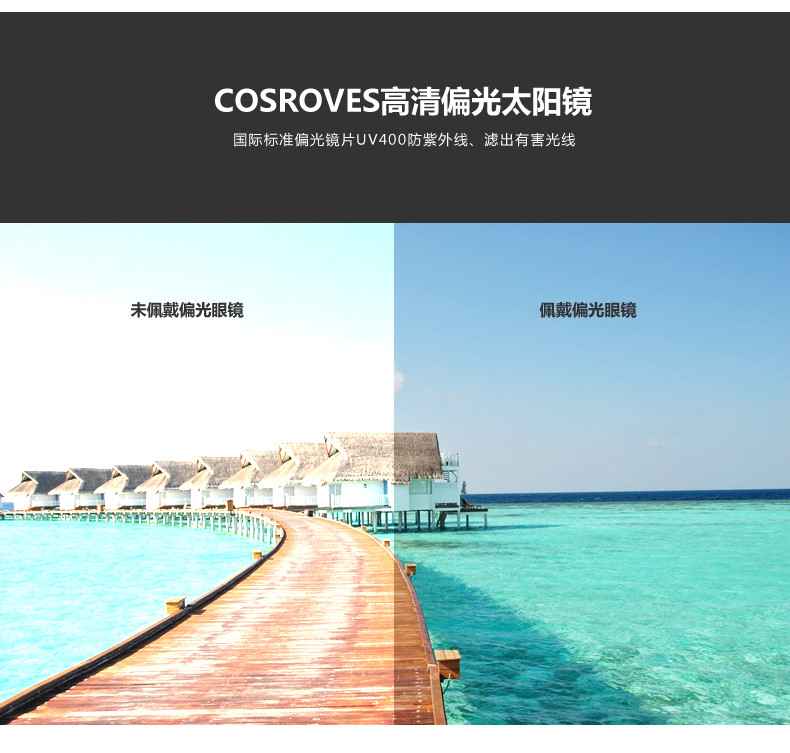 COSROVES 新款韩版护目高清偏光炫彩个性前卫彩膜太阳镜男女款圆框眼镜SG17003