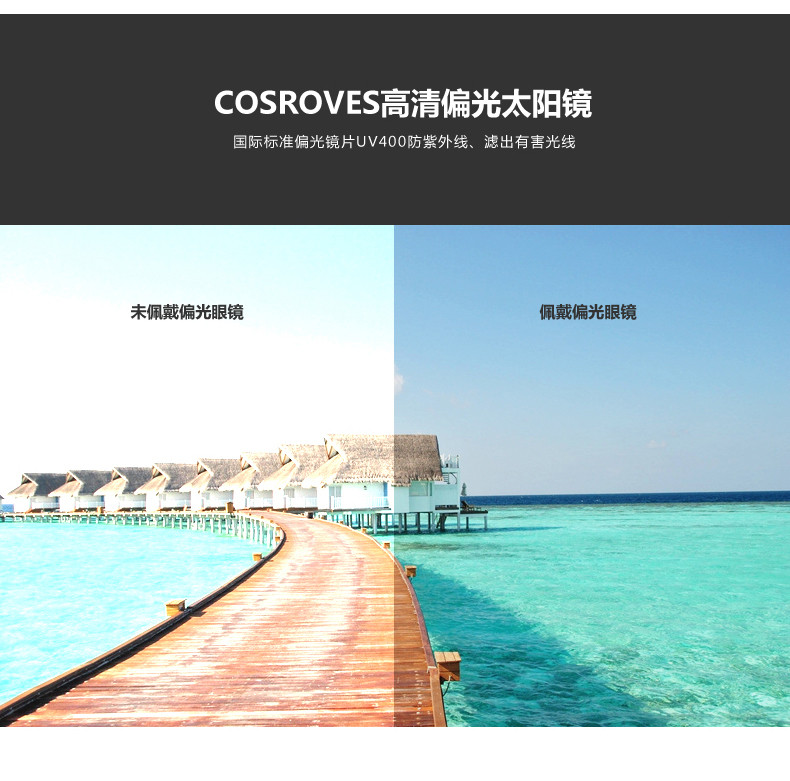 COSROVES 新款护目高清偏光镜猫眼时尚潮流太阳镜女款墨镜SG17009