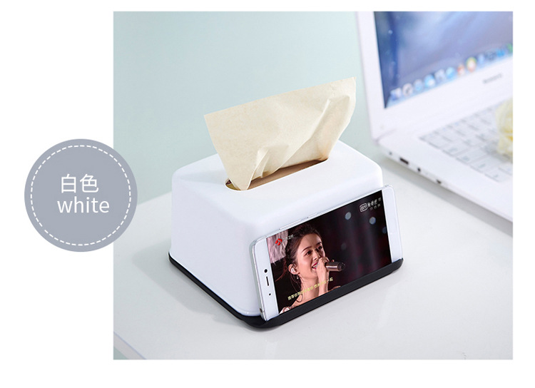 厨欲无限 创意多功能纸巾盒北欧风流行厕纸架手机架纸巾筒
