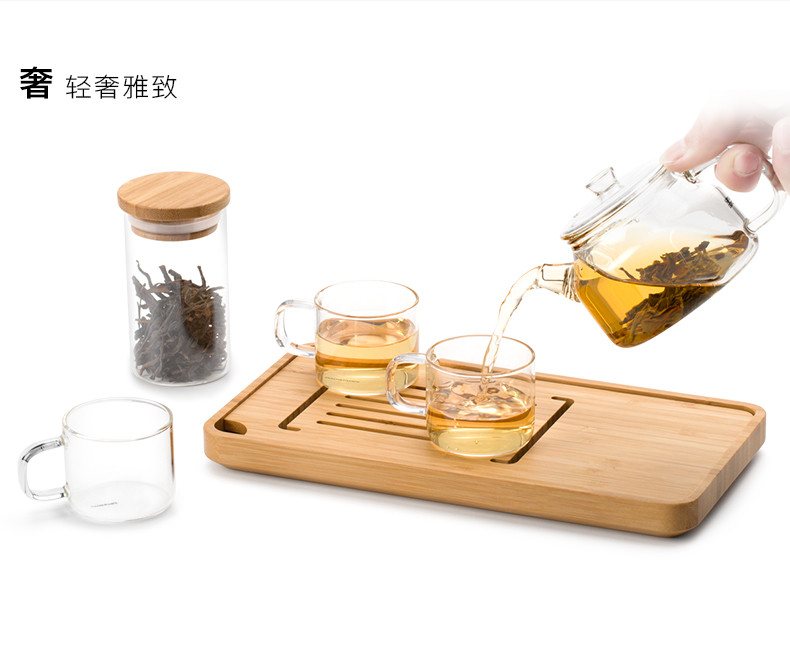 尚明 旅行便携户外功夫茶具套装 1茶壶+3杯+1茶叶罐+1茶盘（L008）