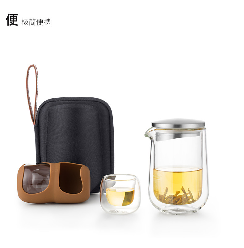 尚明  旅行便携户外功夫茶具套装 1茶壶+两小杯（L005）