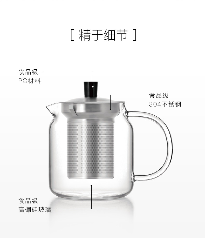 尚明 耐热玻璃泡茶壶 水壶+四杯套装700ML（S045）