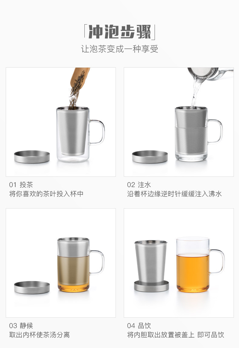 尚明 耐热玻璃泡茶壶 办公茶杯套装350ML壶+2小杯(S049A)