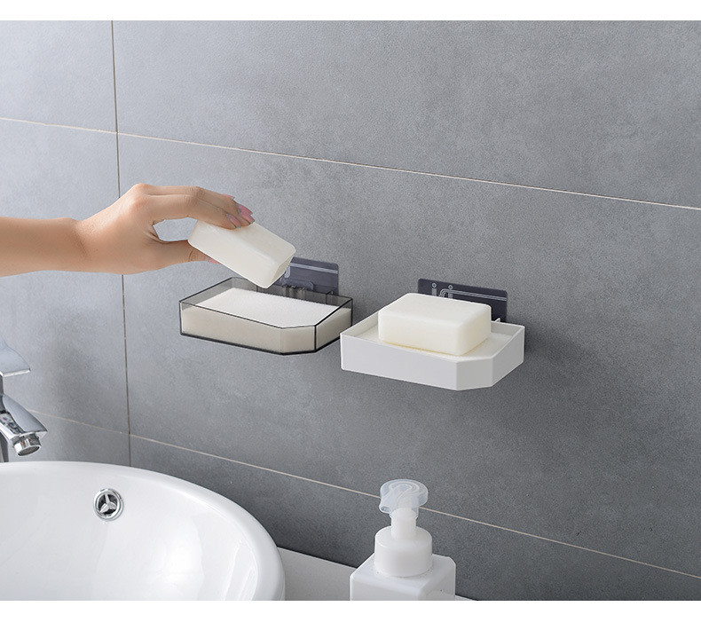 【2只装】浴室免打孔 强力粘贴 肥皂盒 创意沥水卫生间壁挂式免打孔皂架托香皂盒