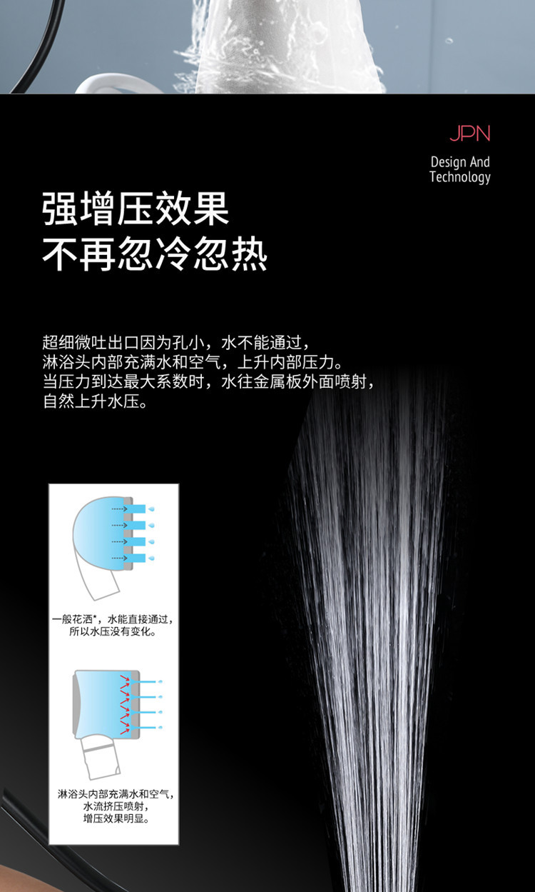 铂隽 净水增压花洒头过滤除氯软水护肤淋浴淋浴花洒喷头日本进口滤芯PZ30