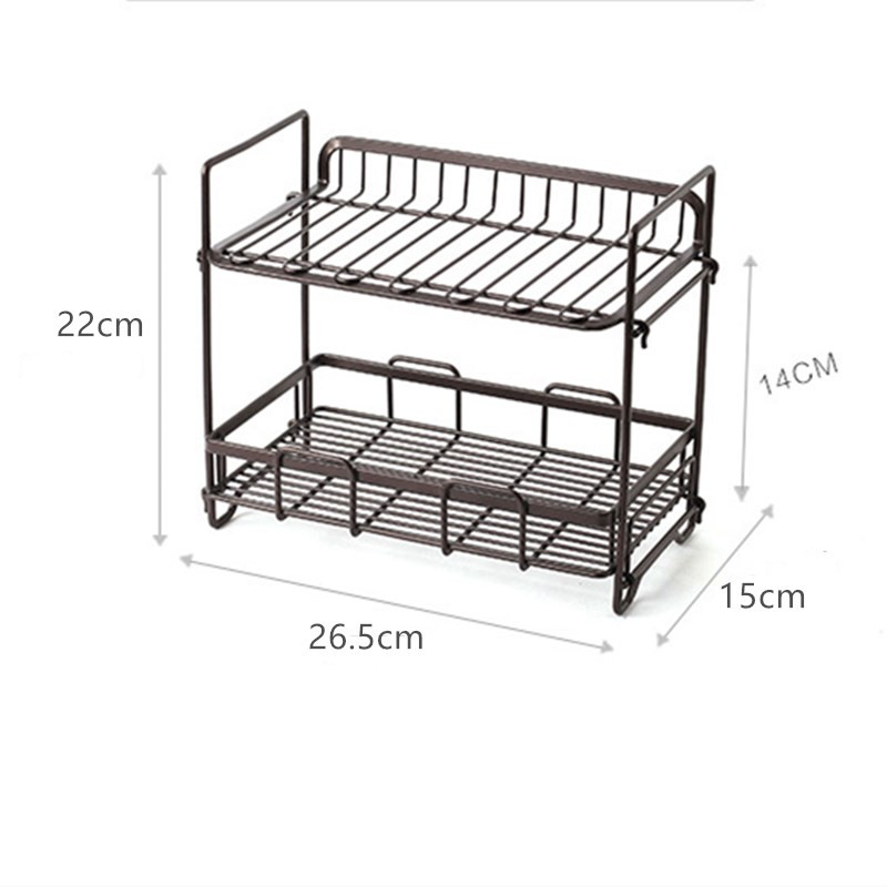 【1111特惠】2020百搭双层多功能调味料架家居卧室储物浴室沐浴露收纳架ZWJ001咖啡色白色可选