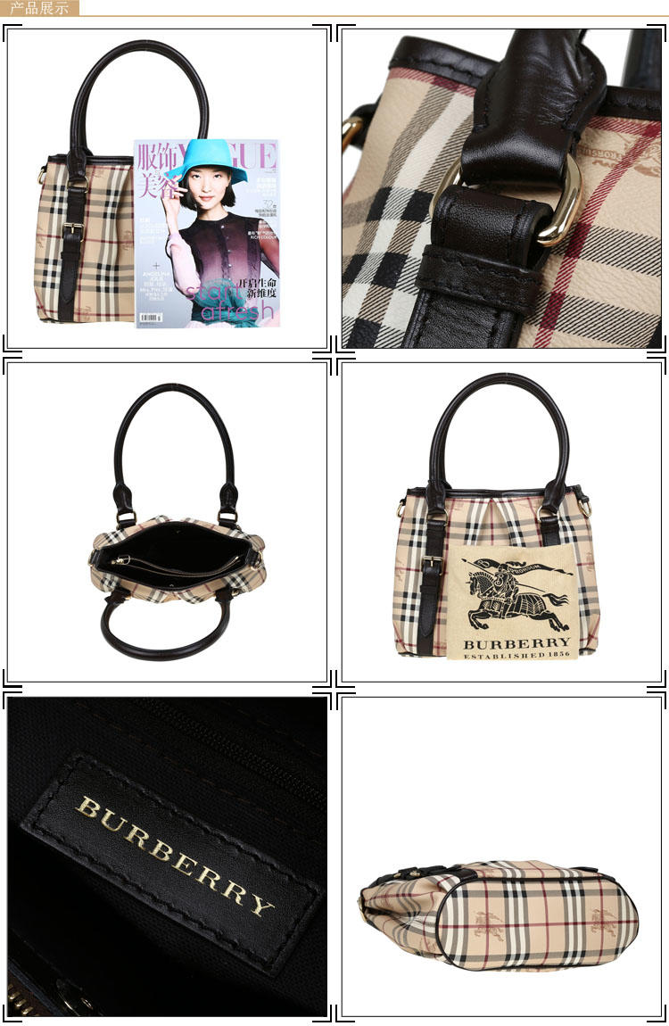 巴宝莉 Burberry 女式骑士格纹小号托特包 3460067